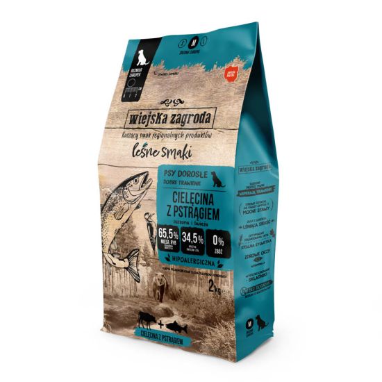 Wiejska Zagroda Cielęcina z pstrągiem dla psa 2kg