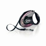 Smycz Flexi Glam M taśma 5m 25kg czarny onyx