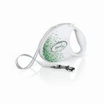 Smycz Flexi Splash Leaf M taśma 5m 25kg biała