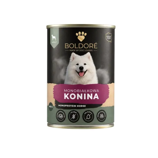 Boldoré Mokra Karma dla Psa Mono Konina 400g